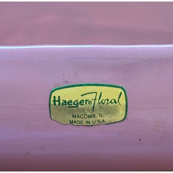 Haeger Floral pink ikebana planter flower pot decorative pottery Macomb IL USA - Picture 7 of 7